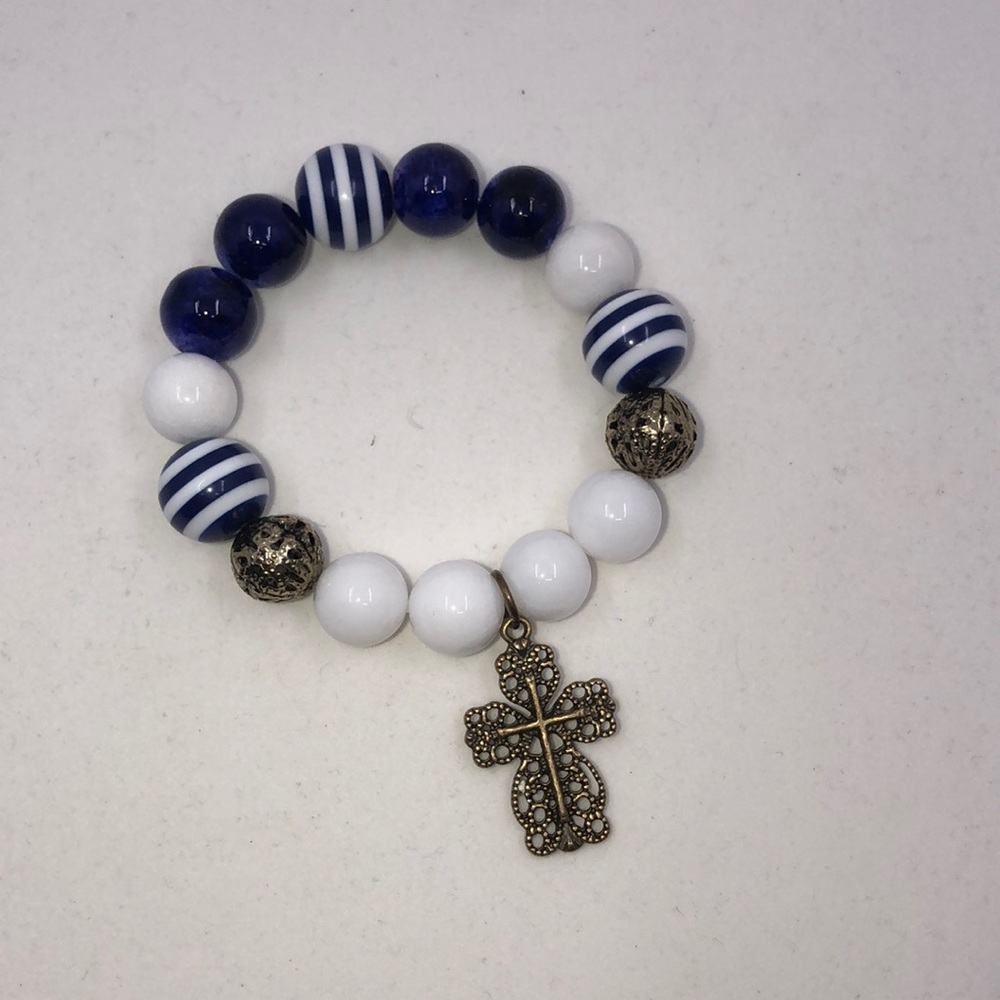 Glass Bracelet with cross